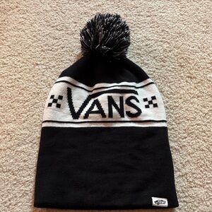 Vans Black and White Pom Beanie